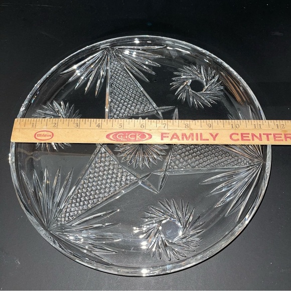 Vintage ABP American Brillant Period Cut Glass Pinwheel Design Platter Cake Dish - Picture 3 of 7